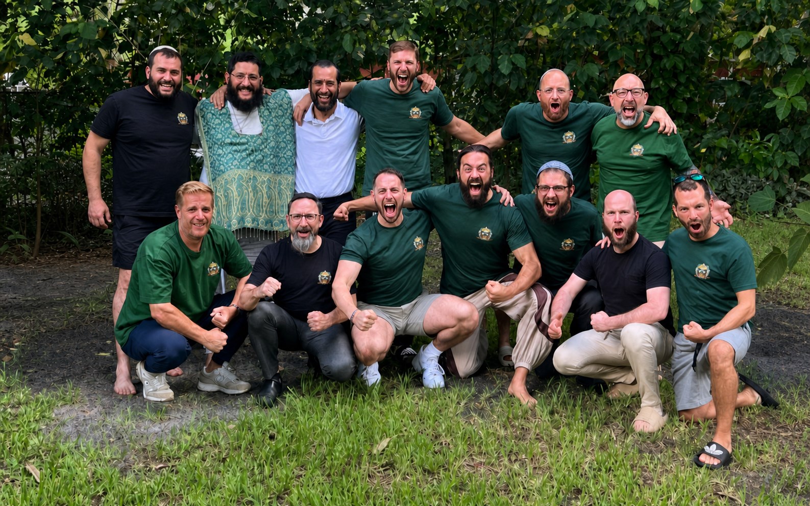 Ahdama group celebrating outdoors